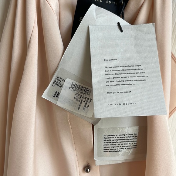 ROLAND MOURET Haynes Cold shoulder Long Sleeve 100% Silk Blouse. - Picture 11 of 17